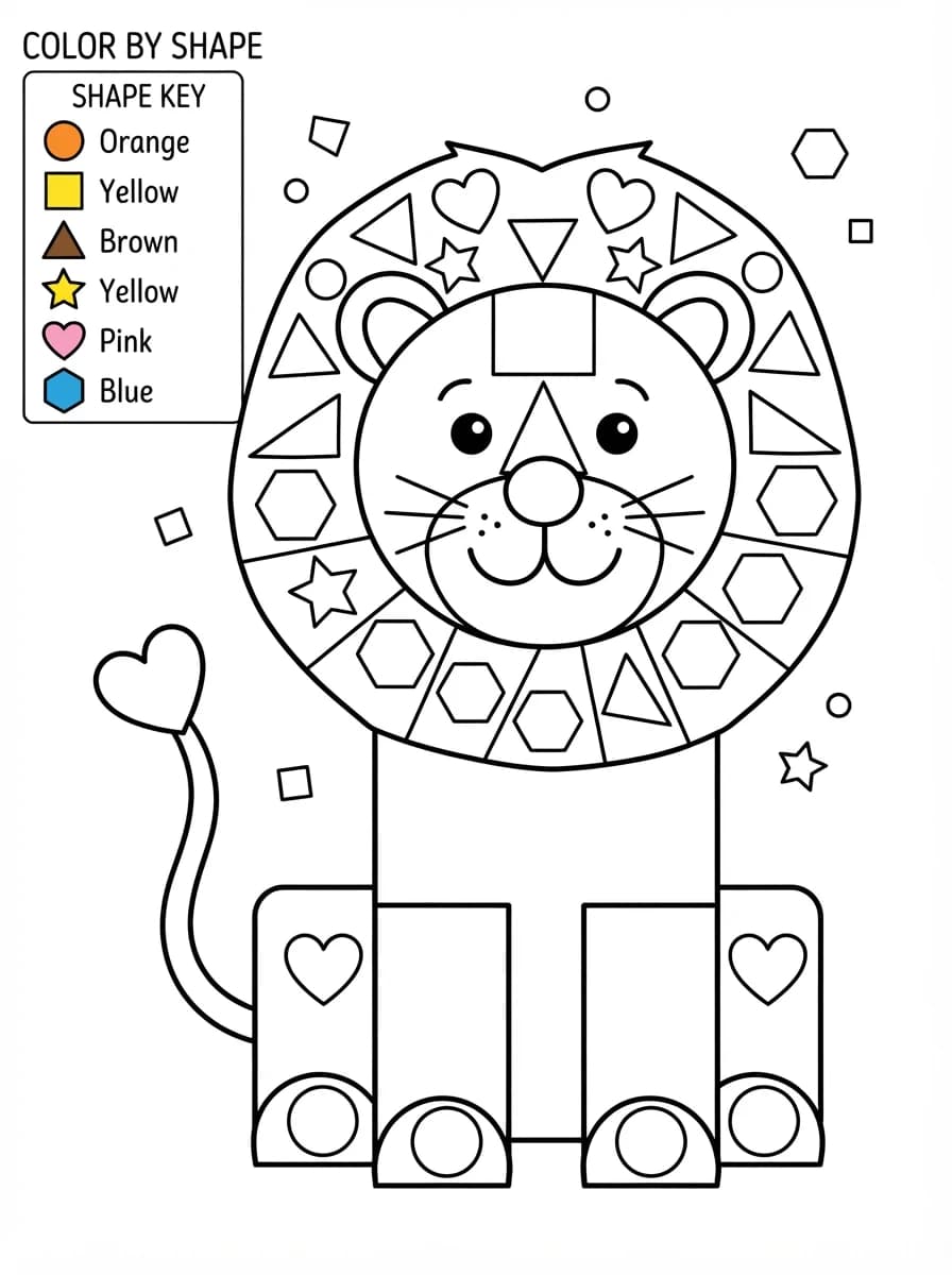Coloriage Codé : Le Roi Lion Mystère et ses Formes