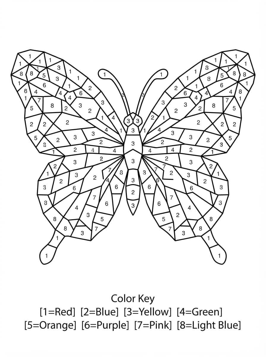 Coloriage Mystère : L'Envol du Papillon Majestueux