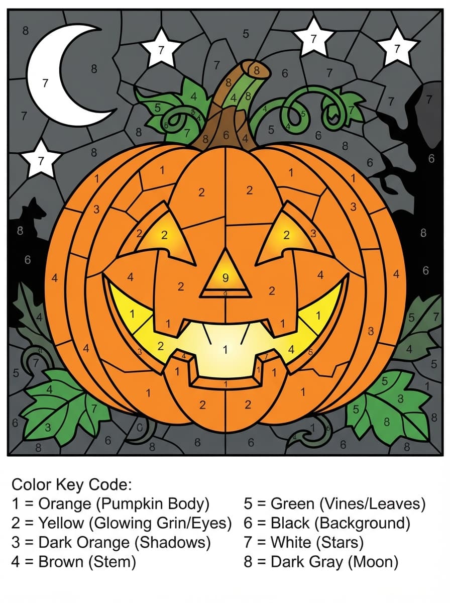 Coloriage Magique : La Citrouille Malicieuse d'Halloween