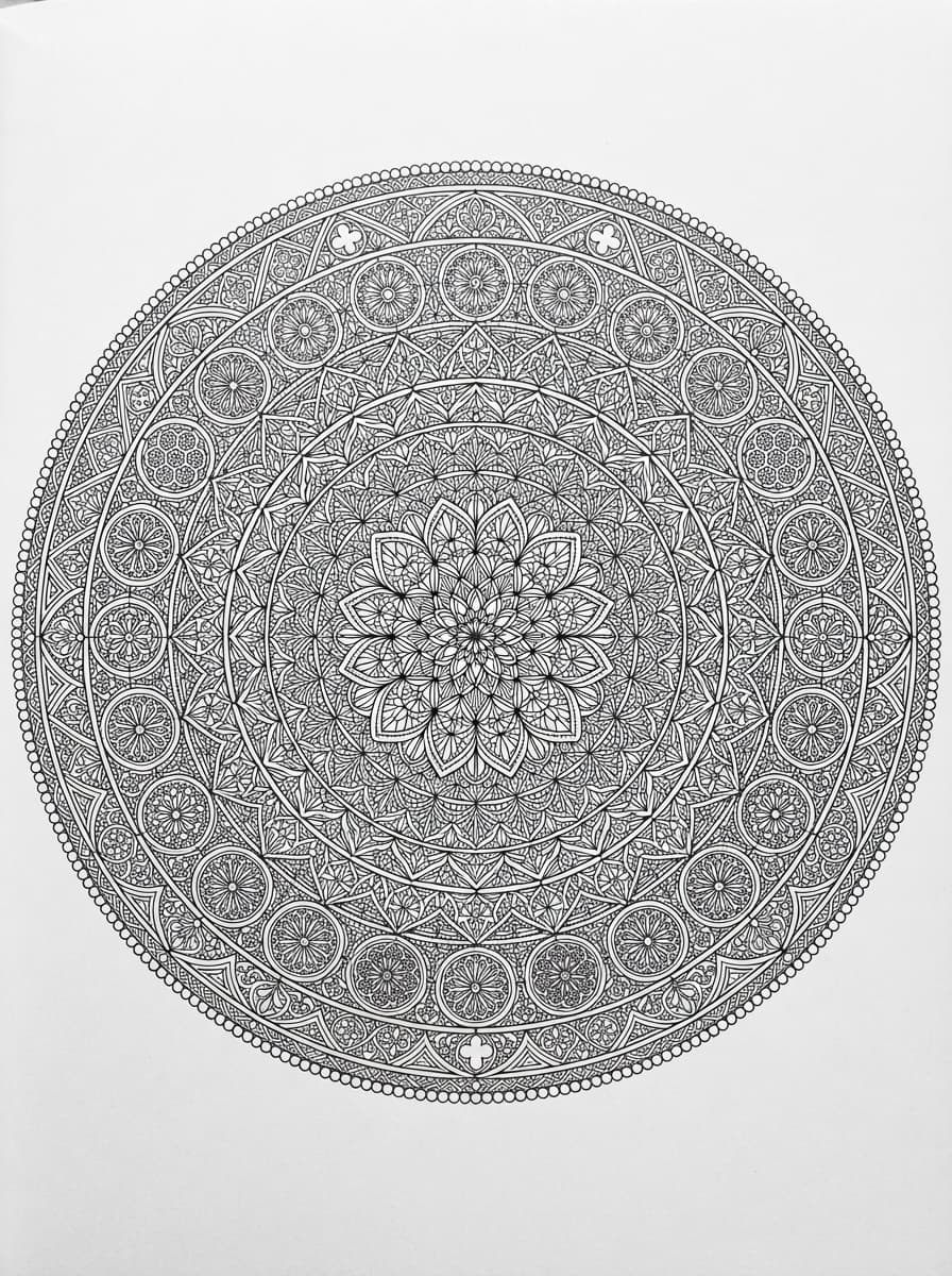 Coloriage Mandala Géant aux Dix Couches d'Harmonie