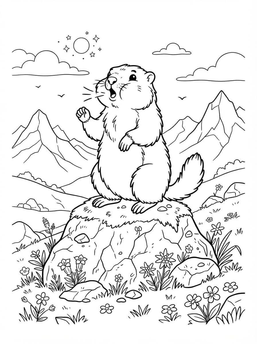 Coloriage Marmotte #1 (1)