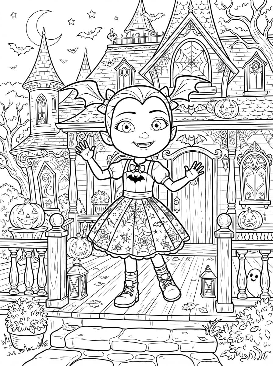 Coloriage Vampirina Bienvenue au Manoir