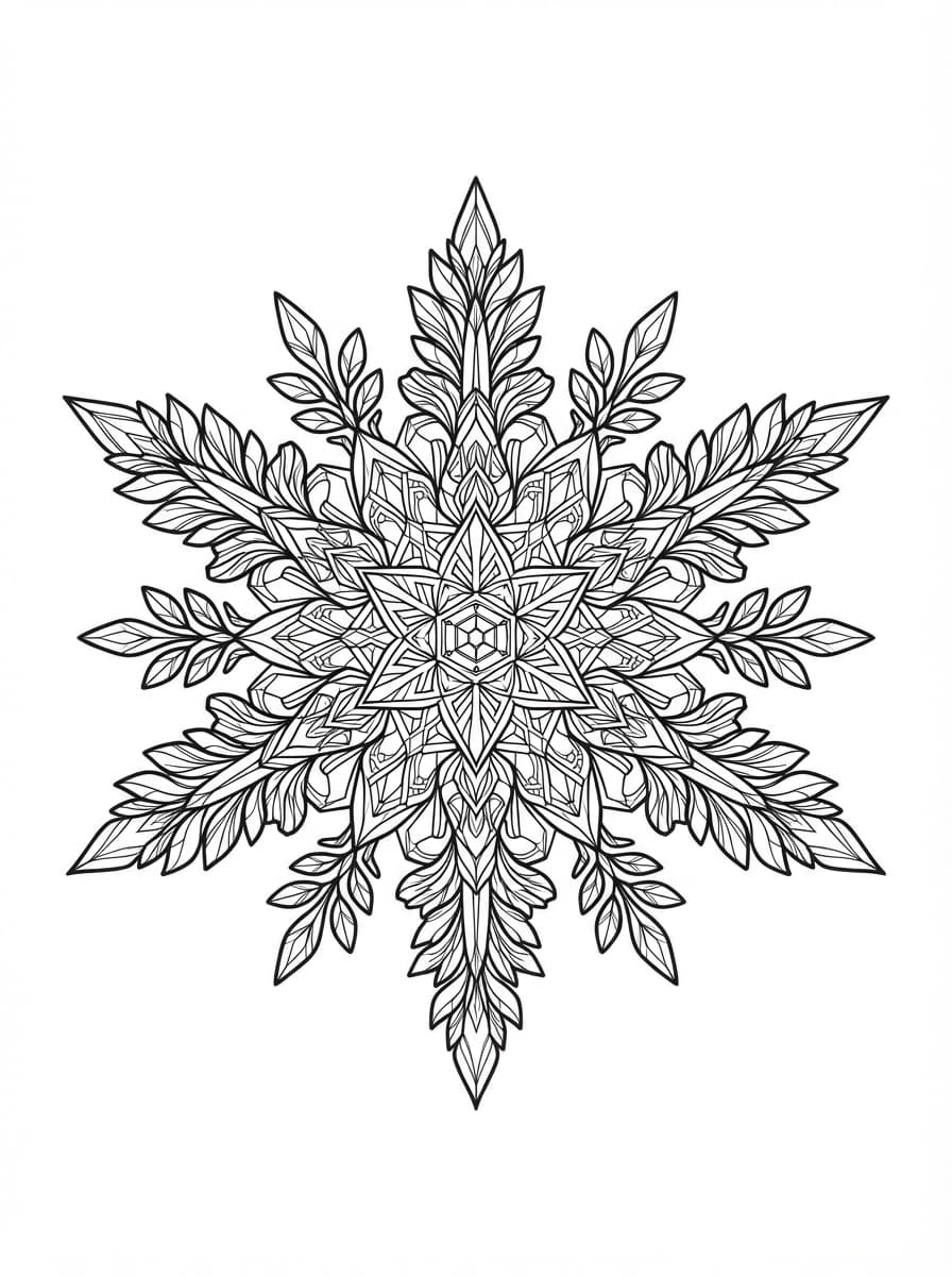 Coloriage Le Grand Flocon Majestueux d'Hiver