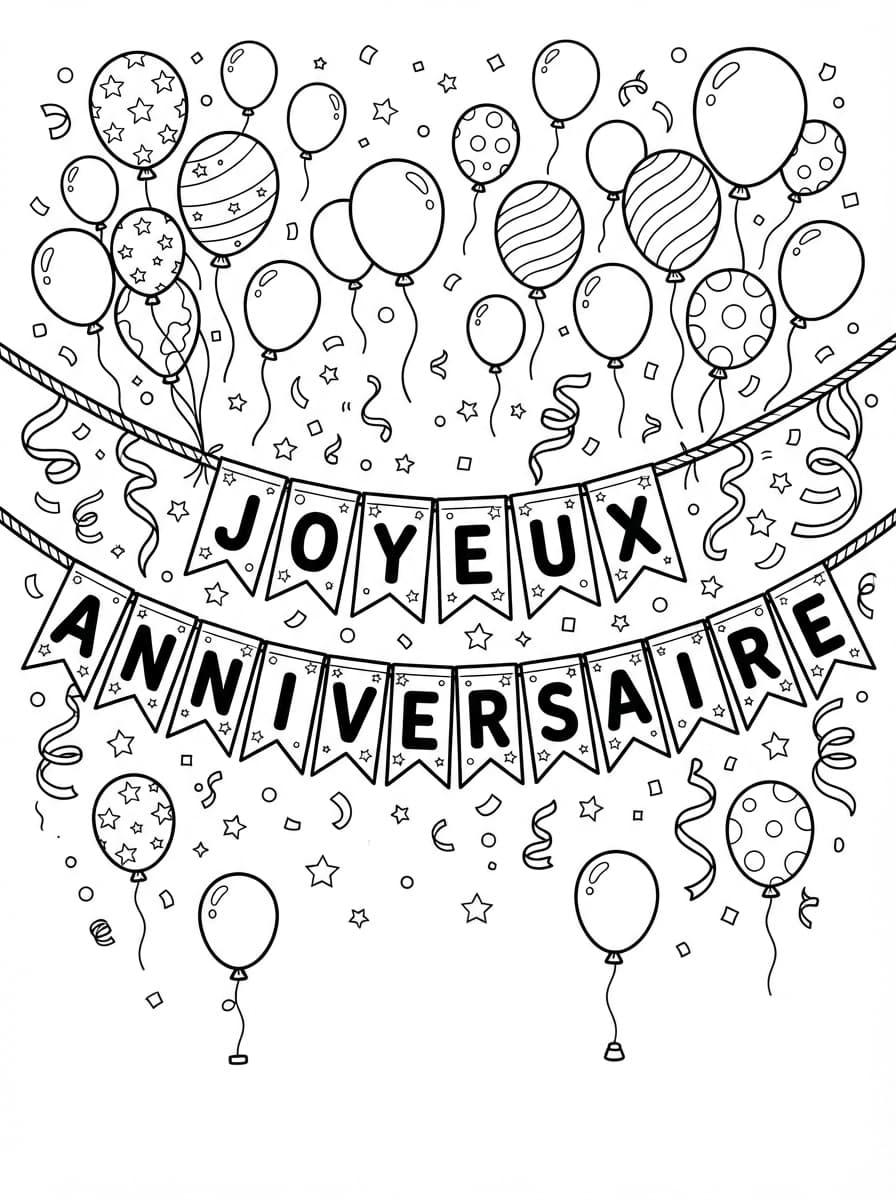 Coloriage Joyeux anniversaire #1 (1)