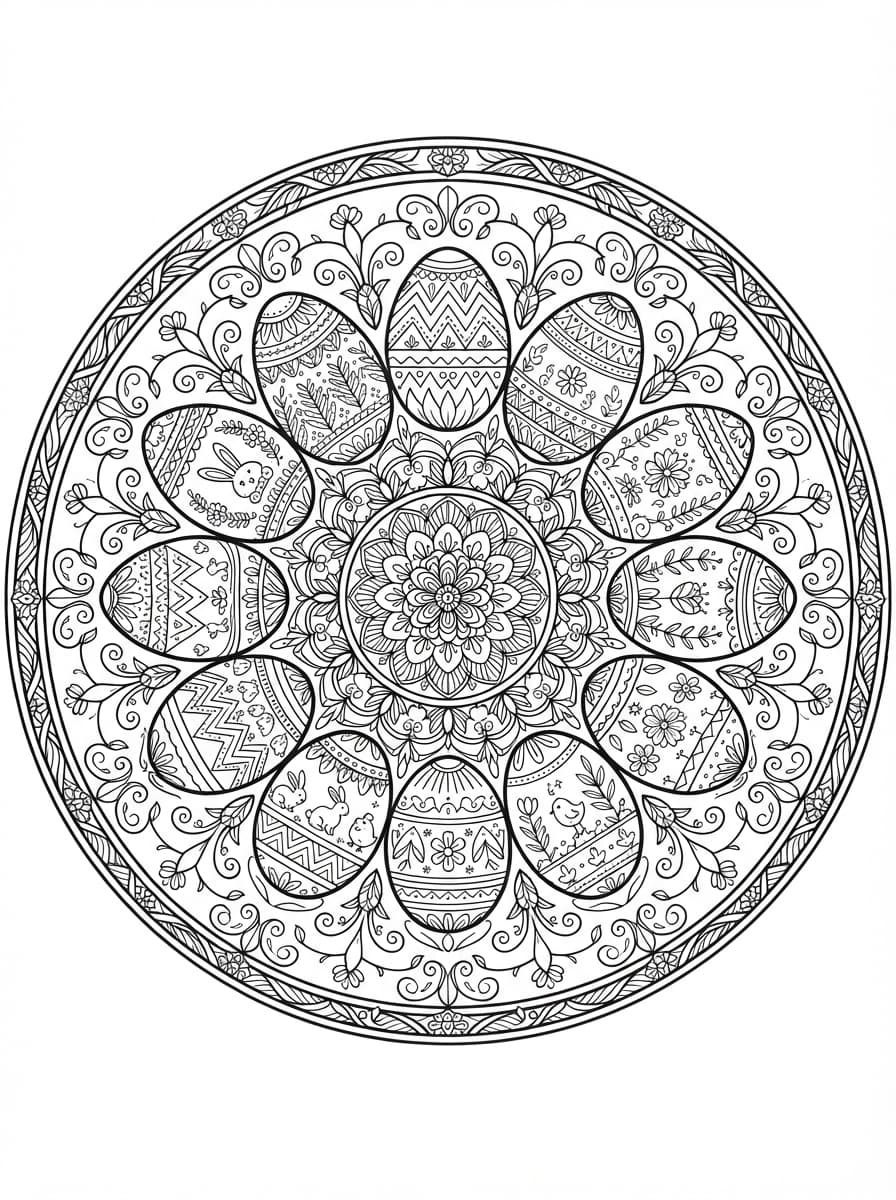 Mandala étoilé des œufs de Pâques