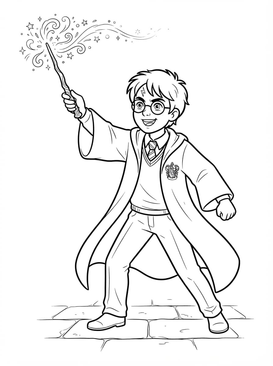 Coloriage Harry Potter et le sortilège magique