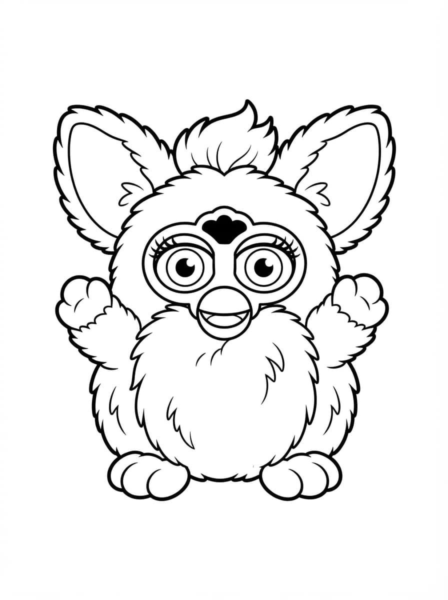 Coloriage Furby classique aux grandes oreilles