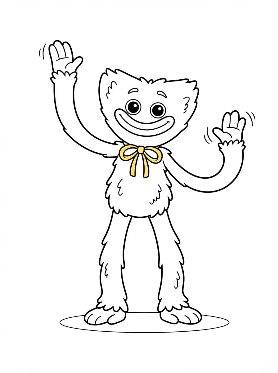 Coloriage Huggy Wuggy Rigolo et Accueillant