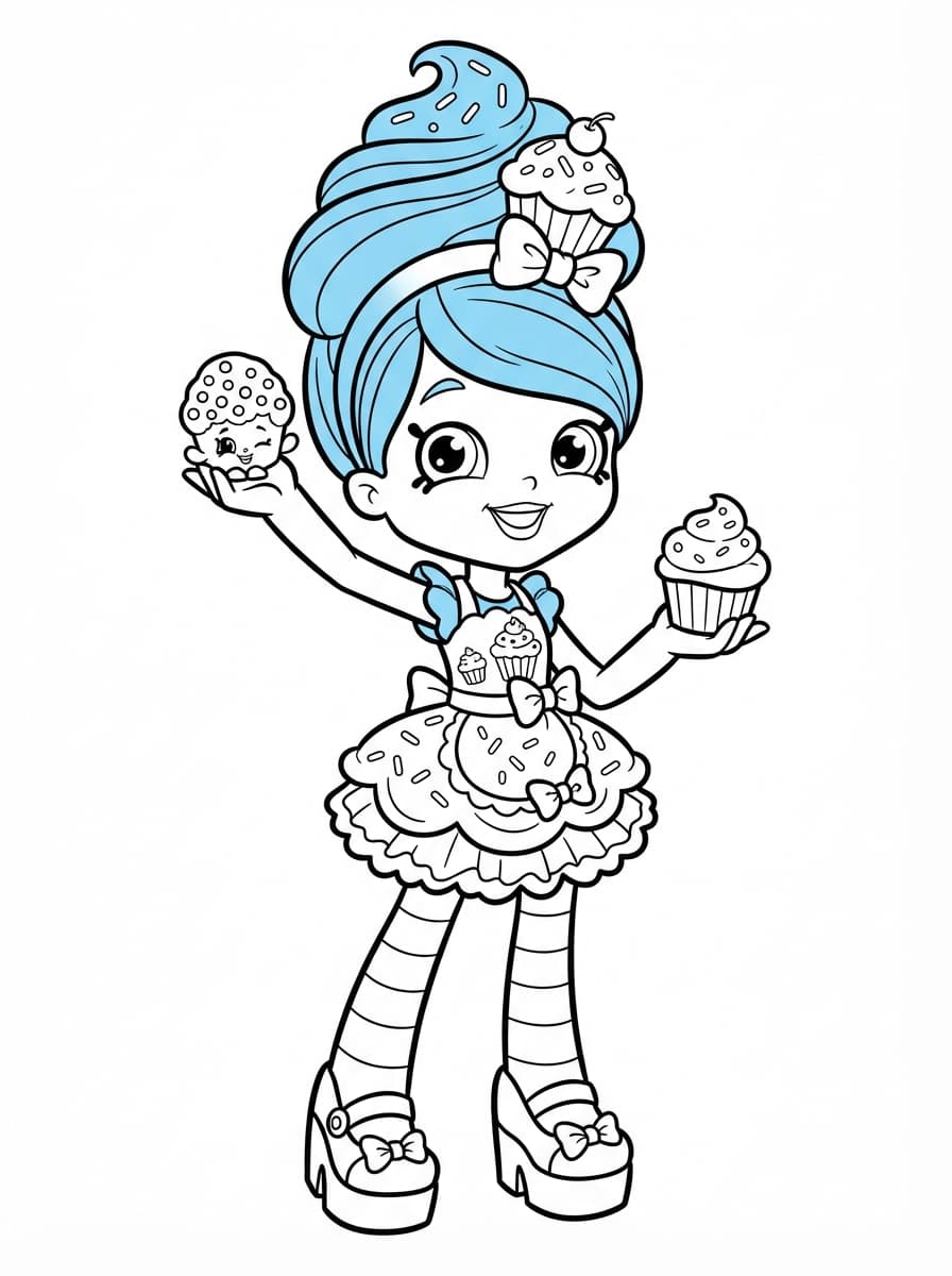 Coloriage Jessicake la poupée Shoppies et ses amis Shopkins