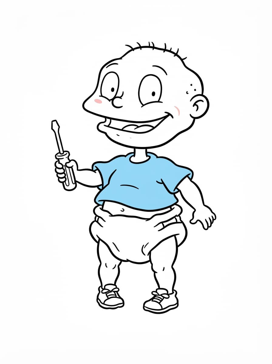 Coloriage Tommy Cassecou et son tournevis magique