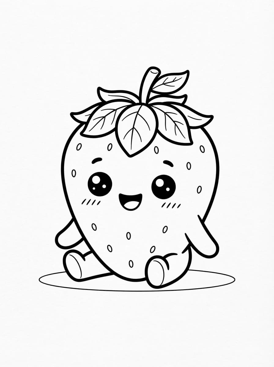 Coloriage Kawaii fruits