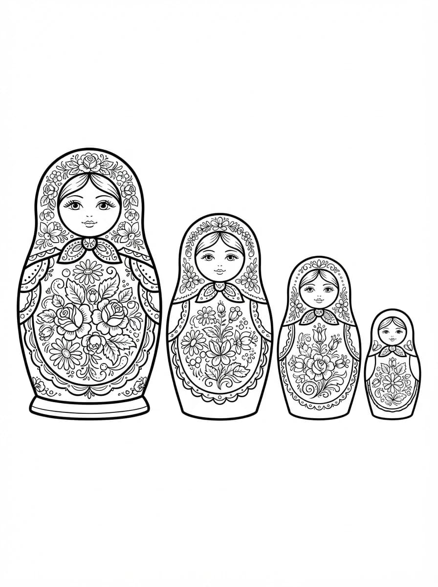 Coloriage Poupée russe matriochka
