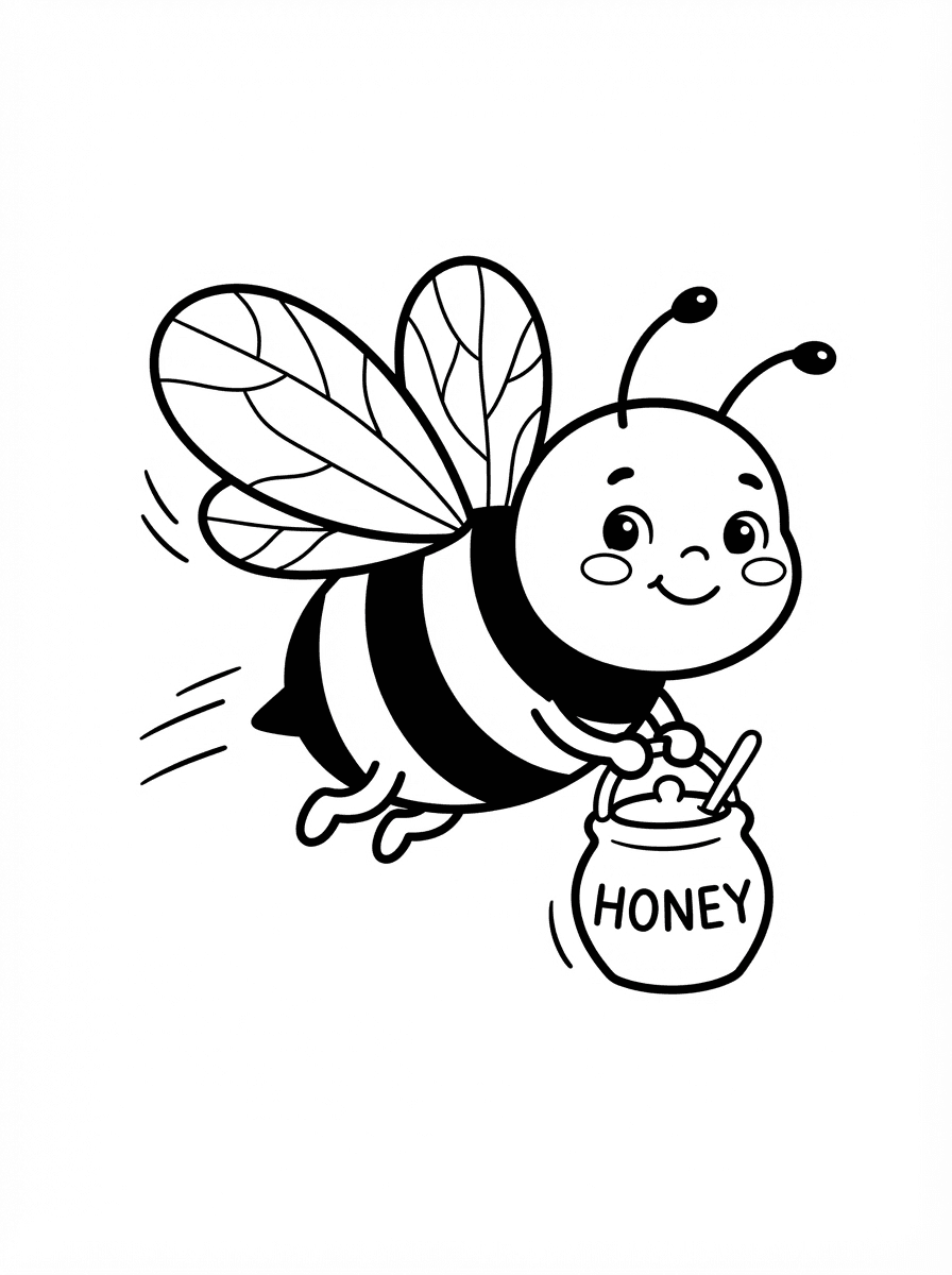 Coloriage La Récolte de Miel de l'Abeille