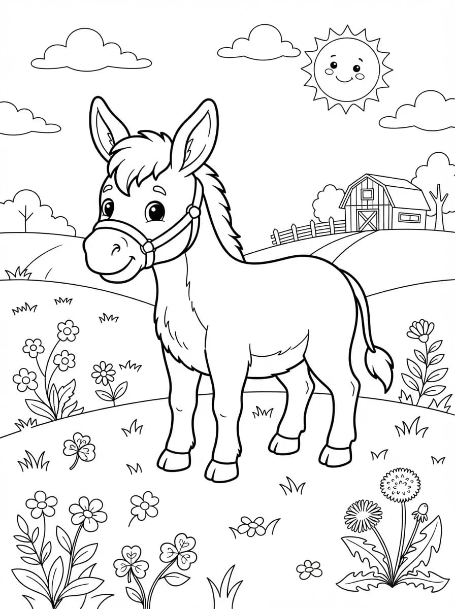 Coloriage Âne