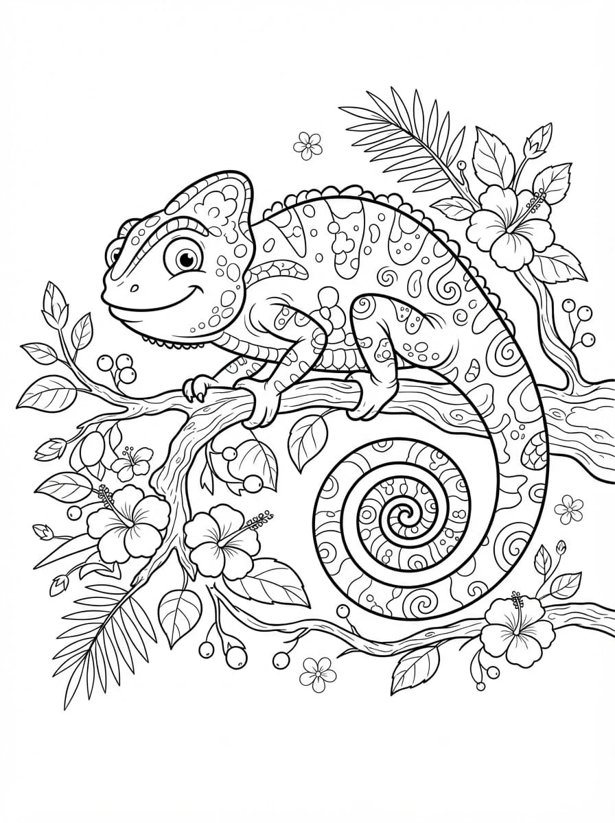 Coloriage Caméléon