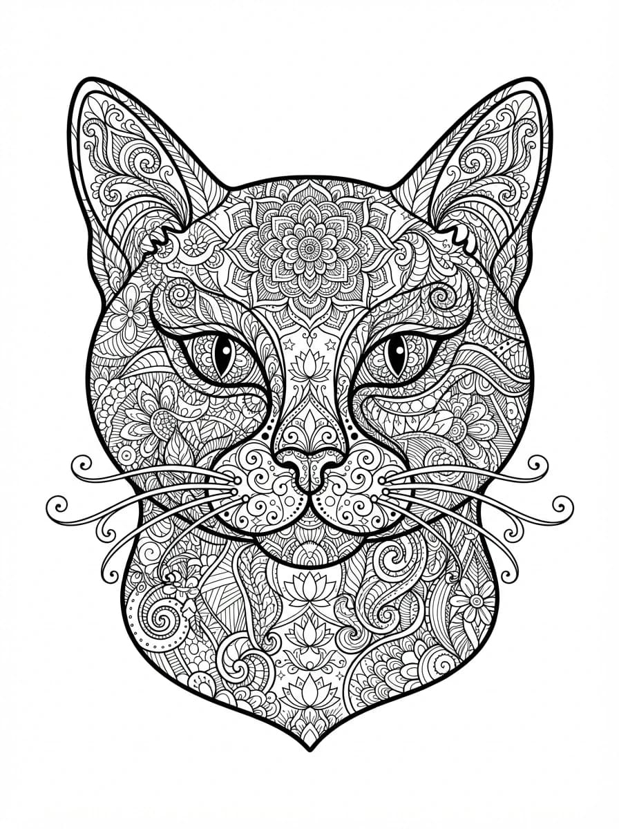Coloriage Chat mandala