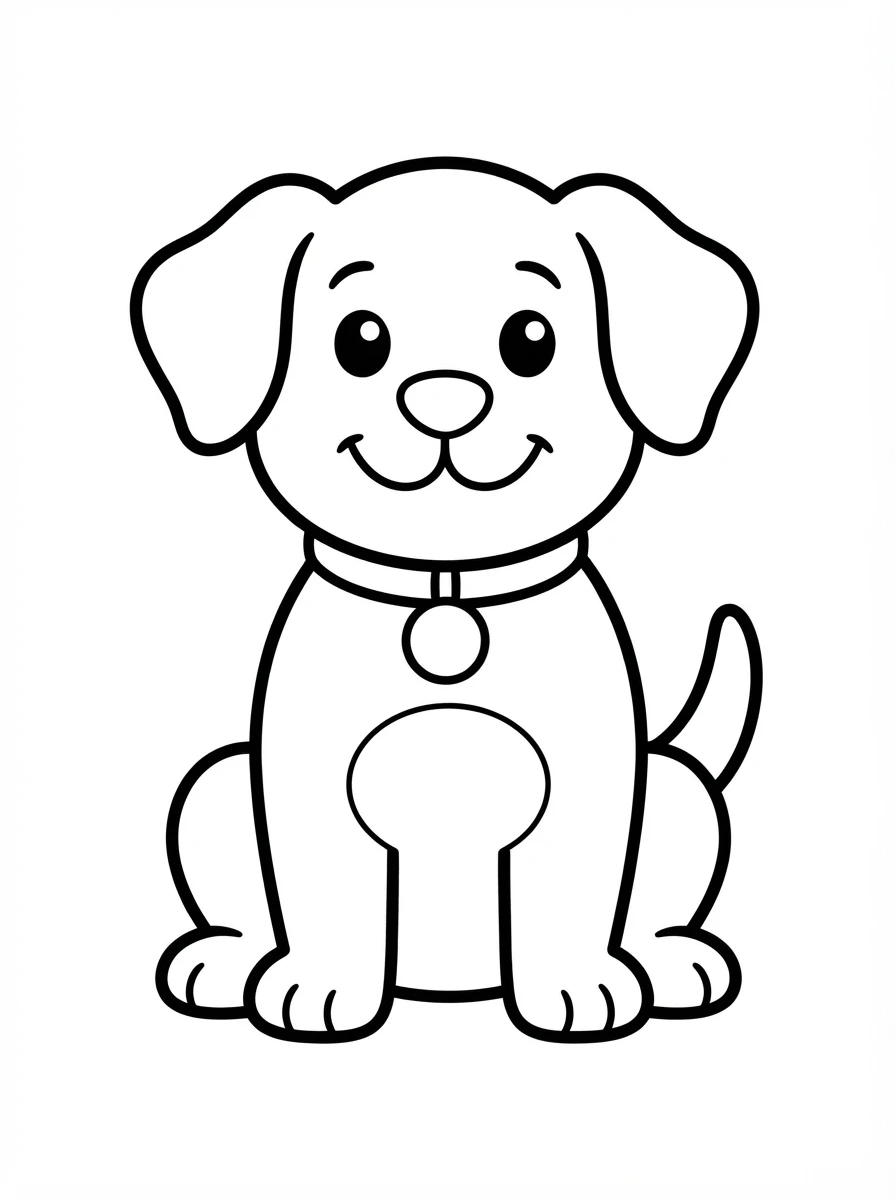Coloriage Chien facile