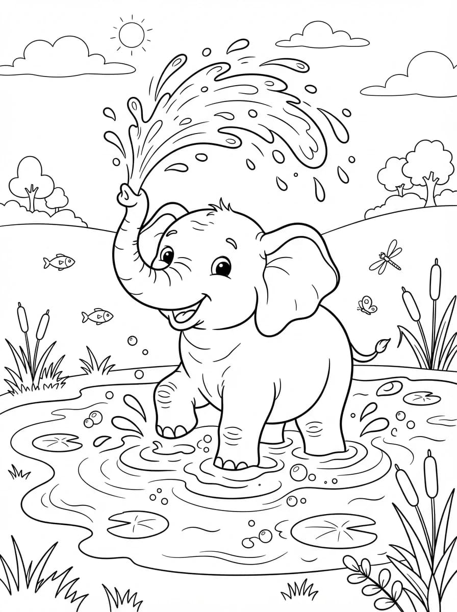 Coloriage Éléphant