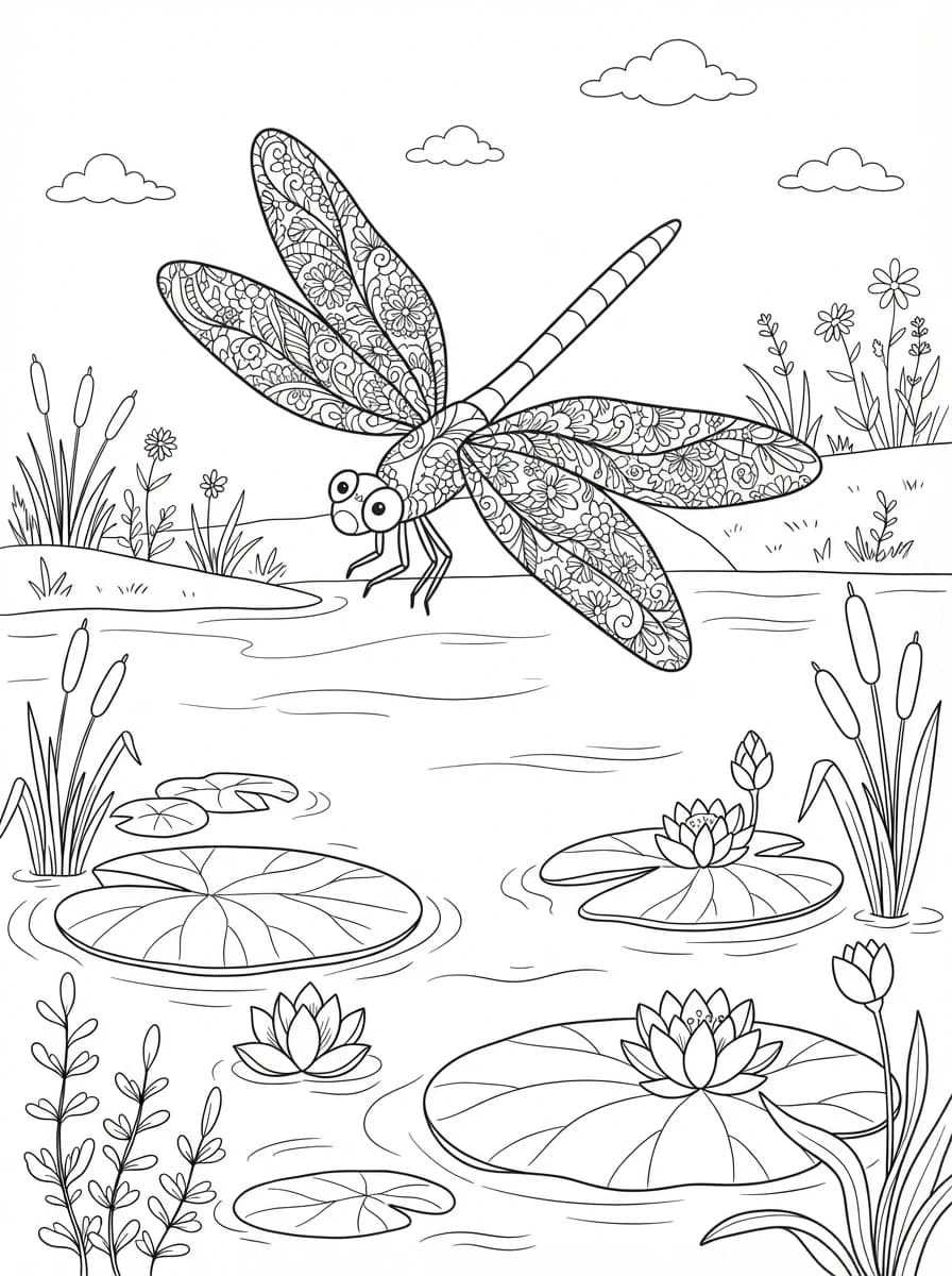 Coloriage Libellule