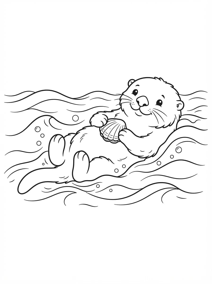 Coloriage Loutre