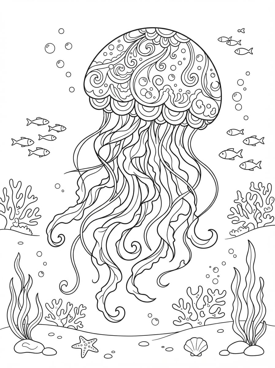 Coloriage Méduse #1 (1)