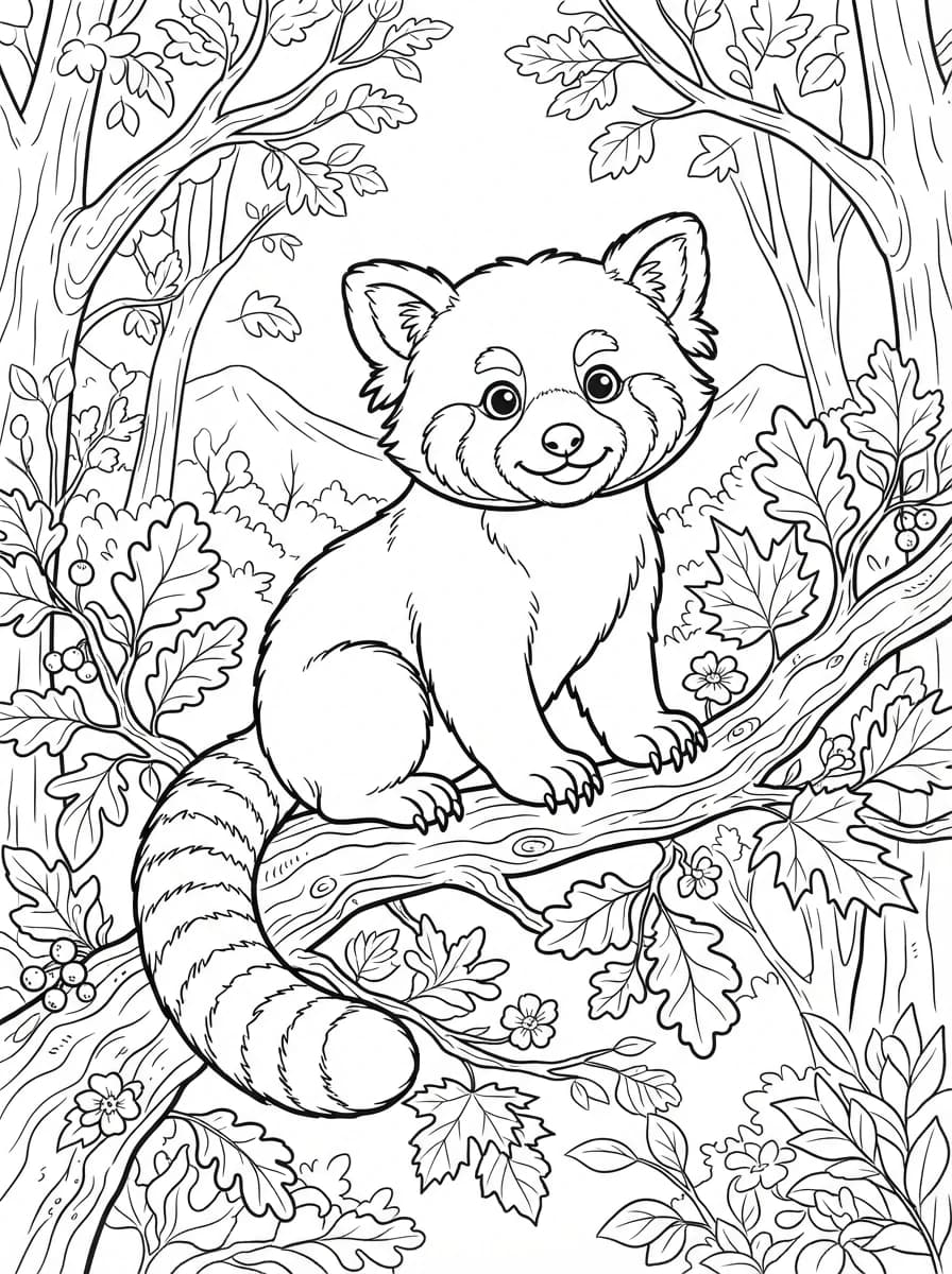 Coloriage Panda roux