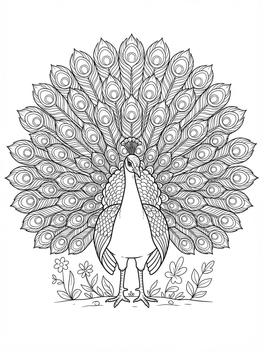 Coloriage Paon