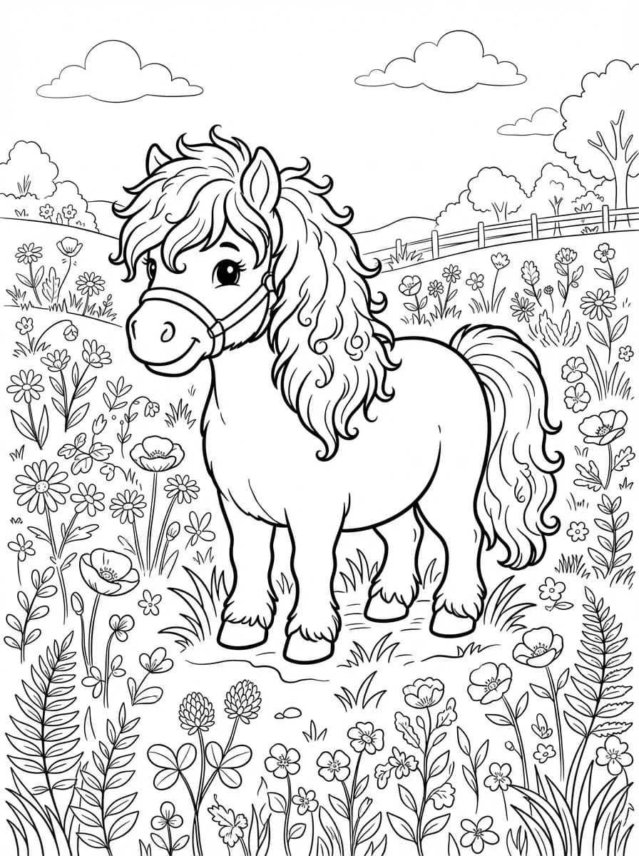 Coloriage Poney