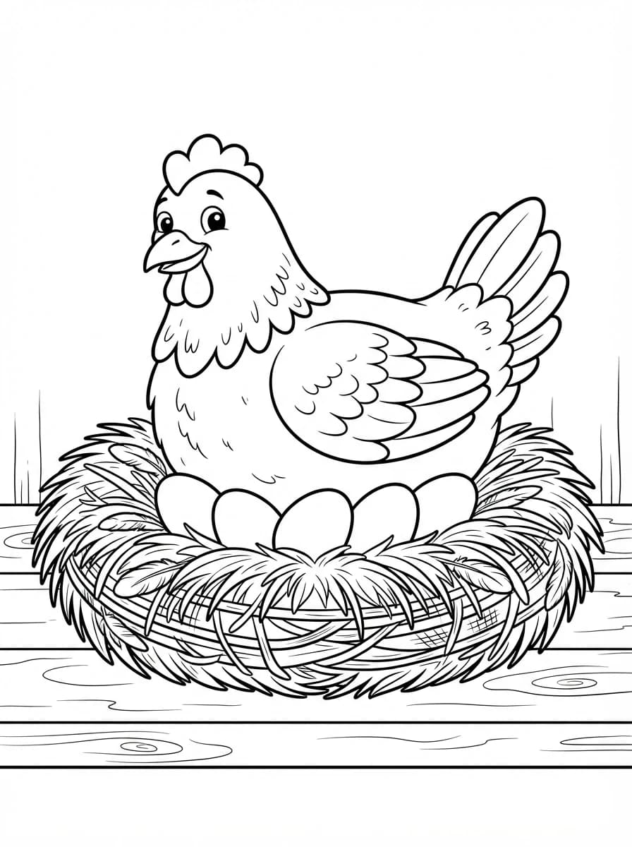 Coloriage Poule