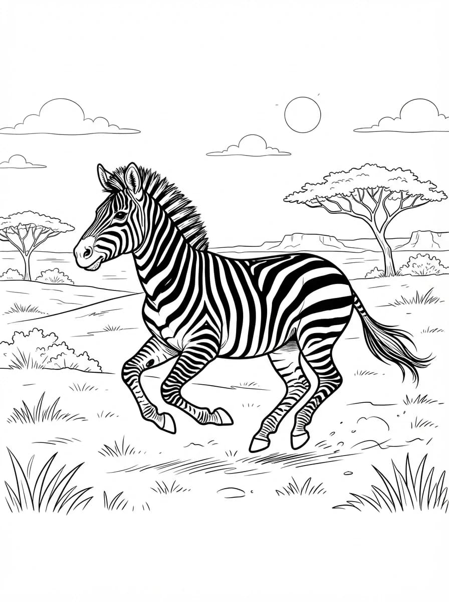 Coloriage Zèbre