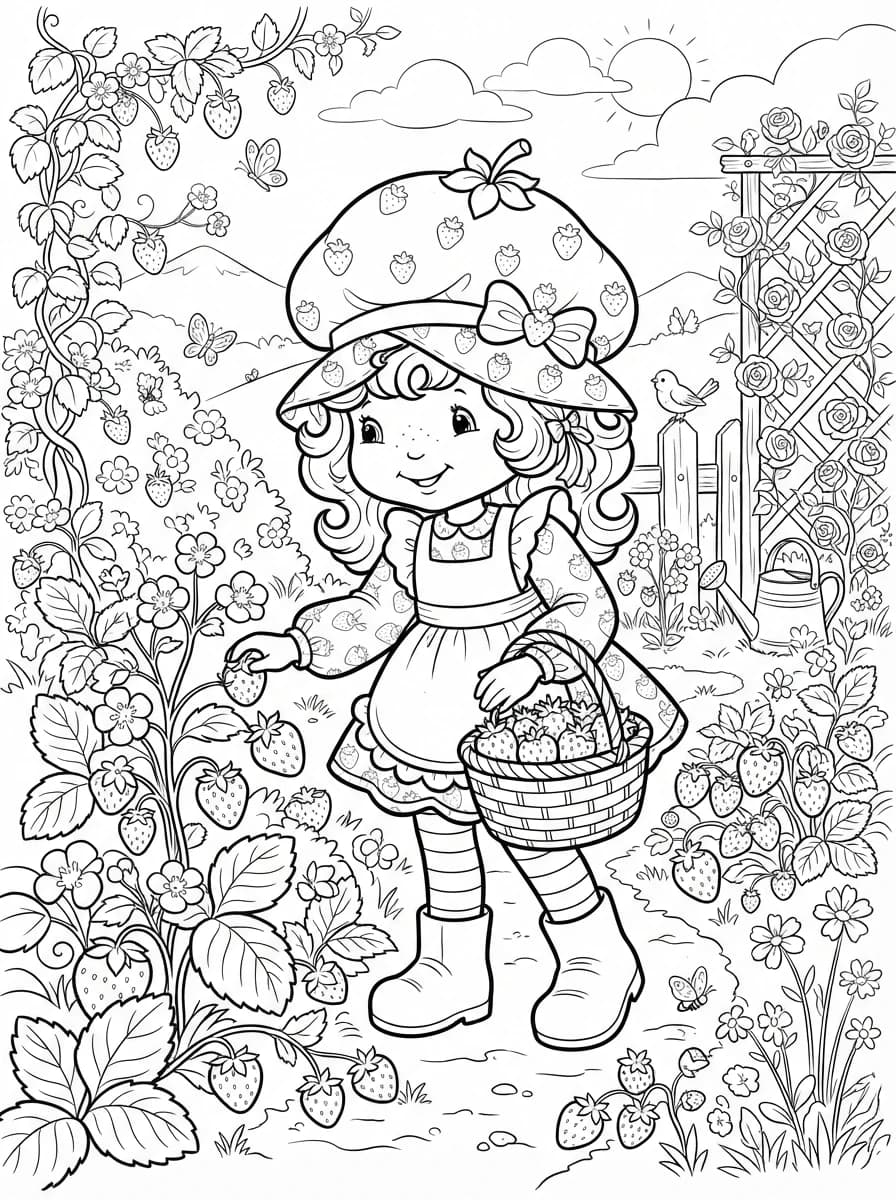 Coloriage Charlotte aux fraises fraisinette