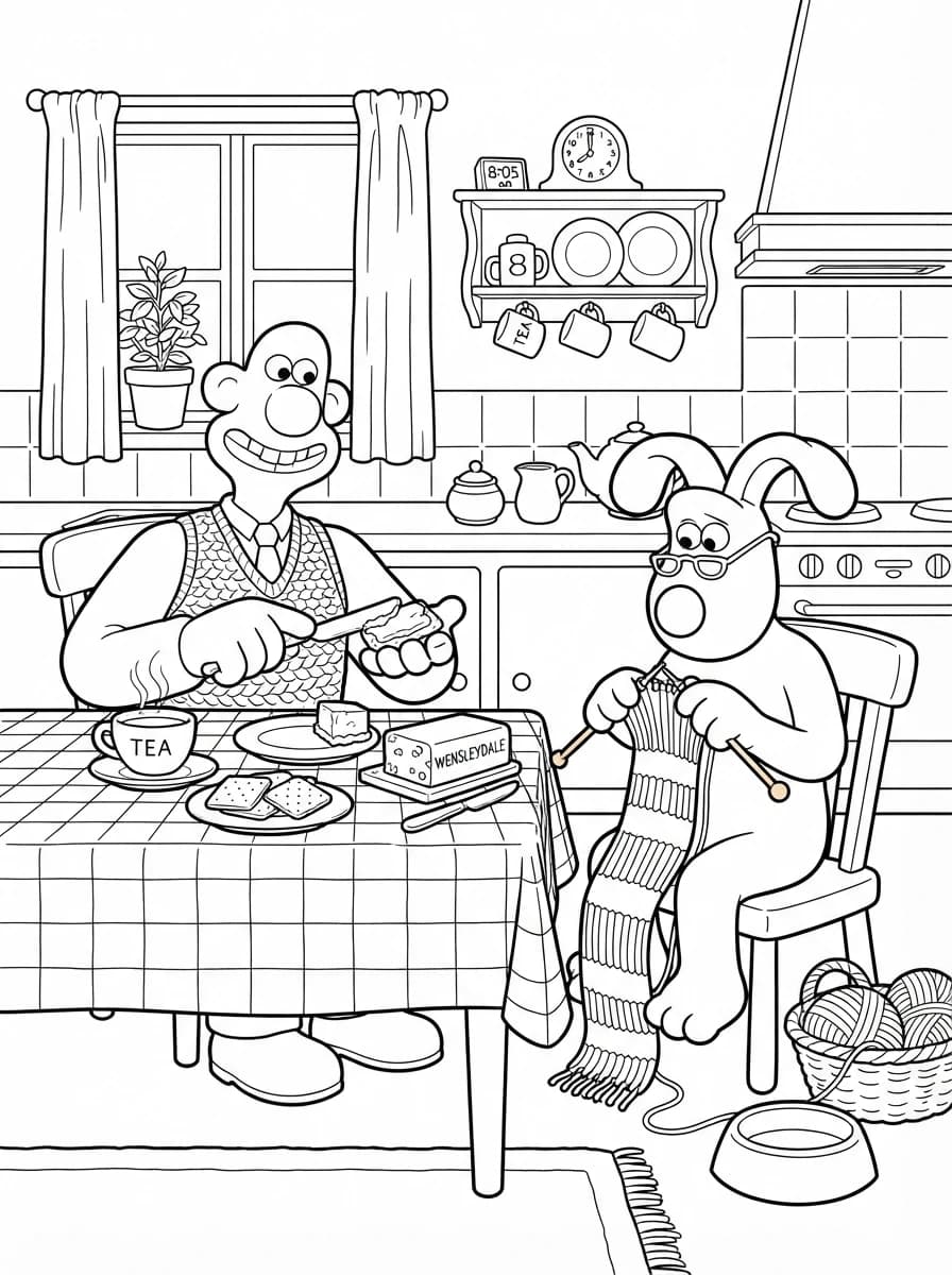 Coloriage Wallace et Gromit