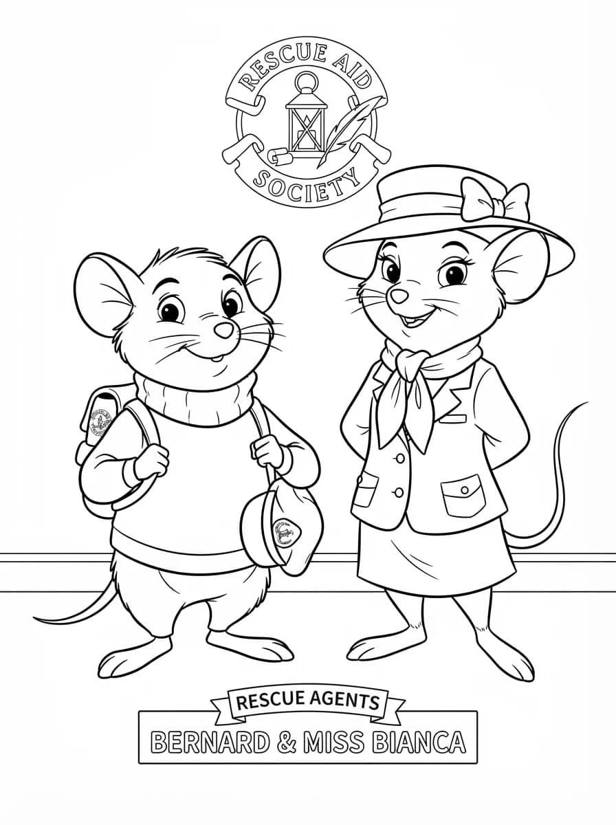 Coloriage Bernard et Bianca