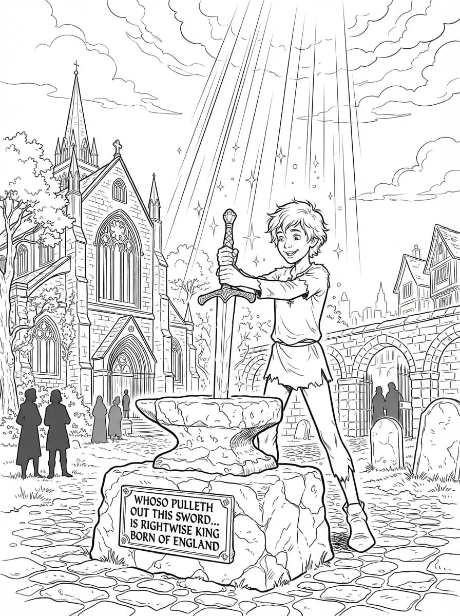 Coloriage Merlin l'Enchanteur