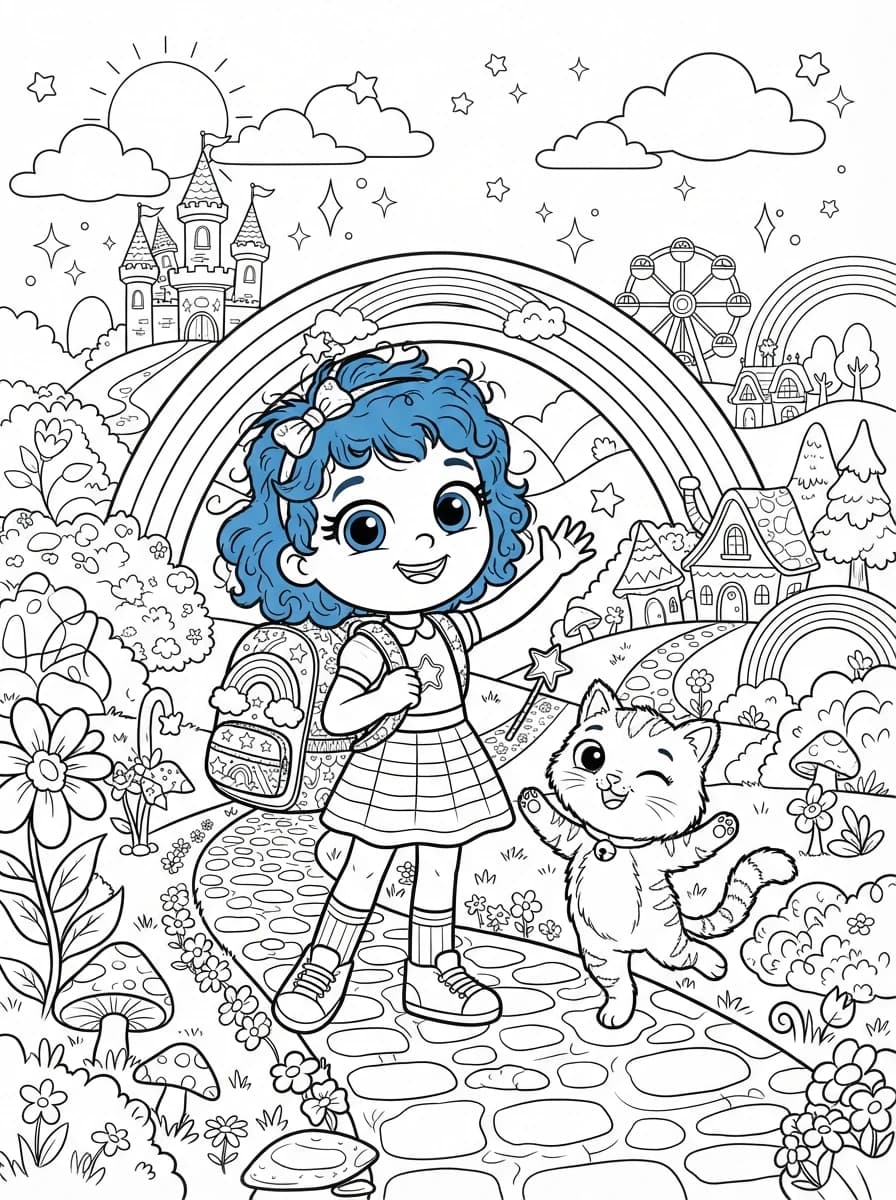 Coloriage Talia et le royaume arc-en-ciel