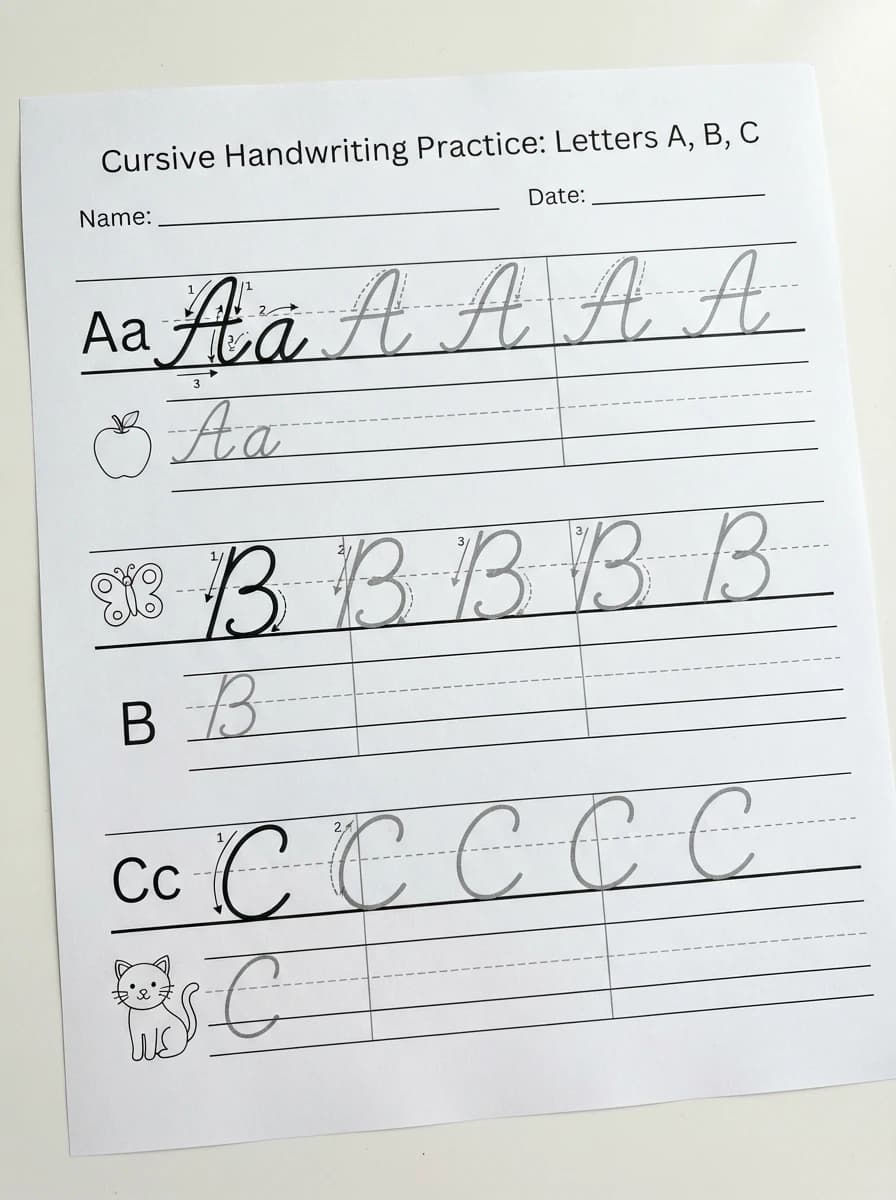 Coloriage Écriture cursive