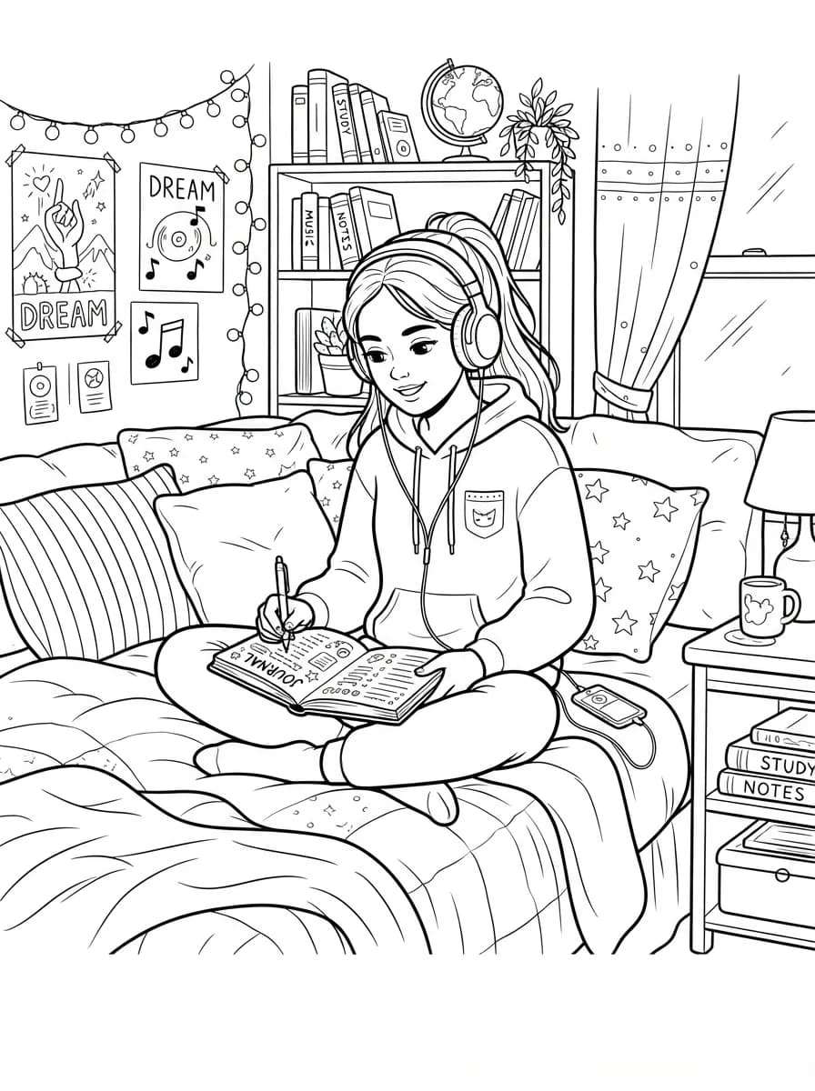 Coloriage Fille ado