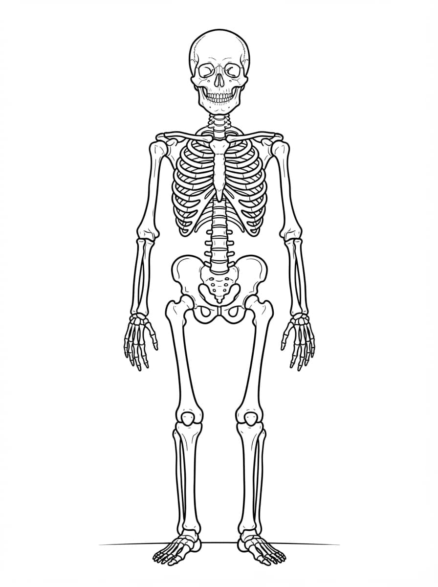 Coloriage Squelette Humain et Découverte de l'Anatomie