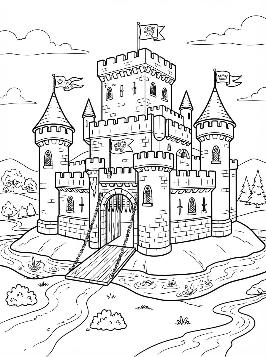 Coloriage Médiéval