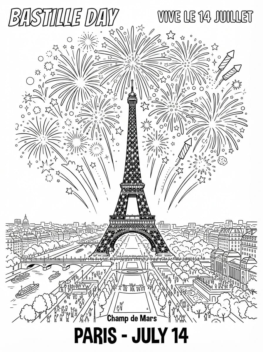 Coloriage 14 juillet