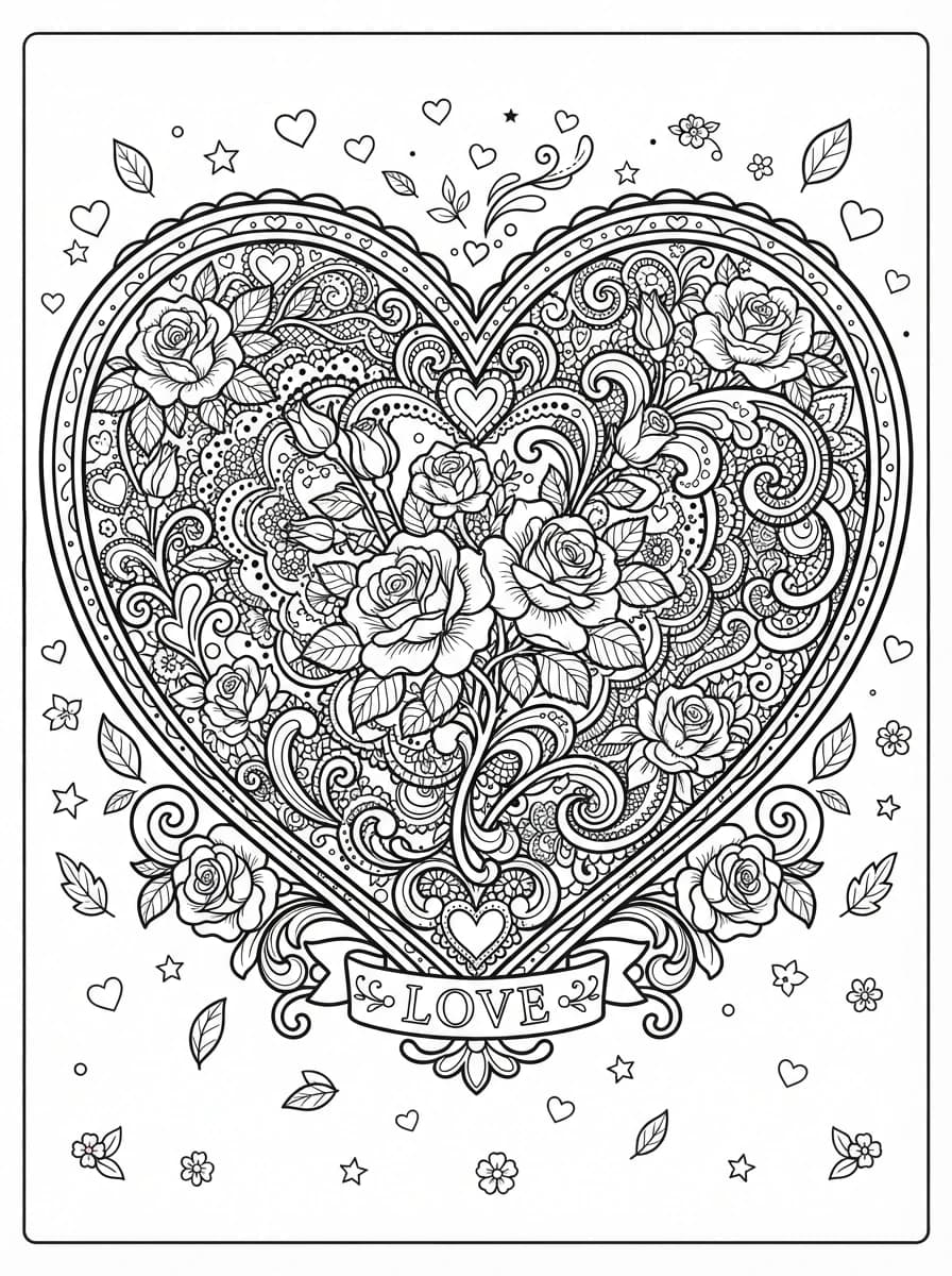 Coloriage Amour coeur