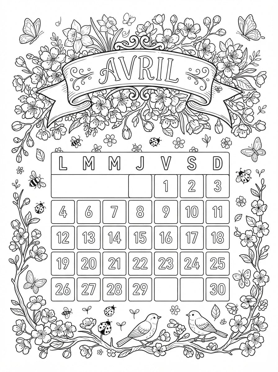 Coloriage Avril