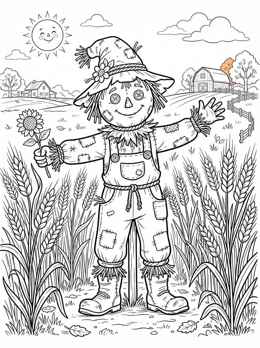 Coloriage Épouvantail