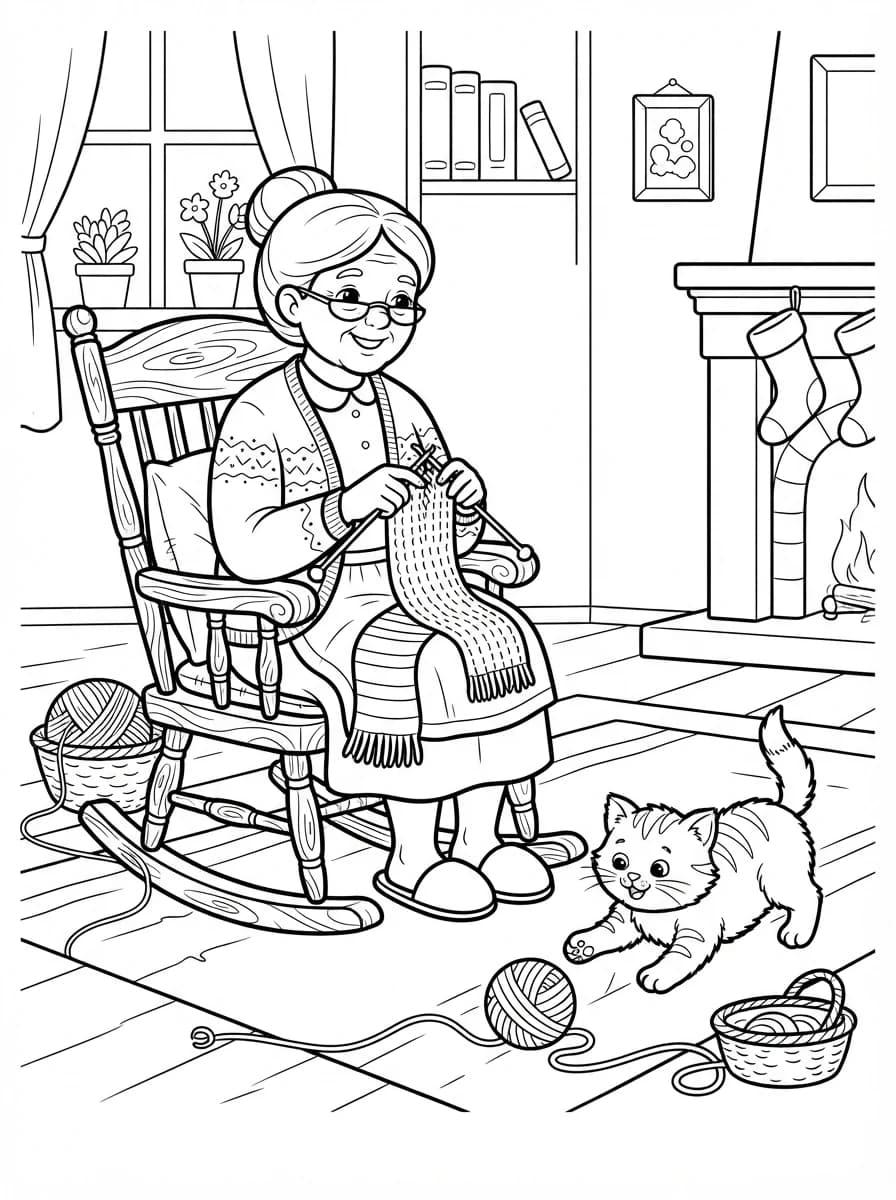 Coloriage Fête des Grands-Mères