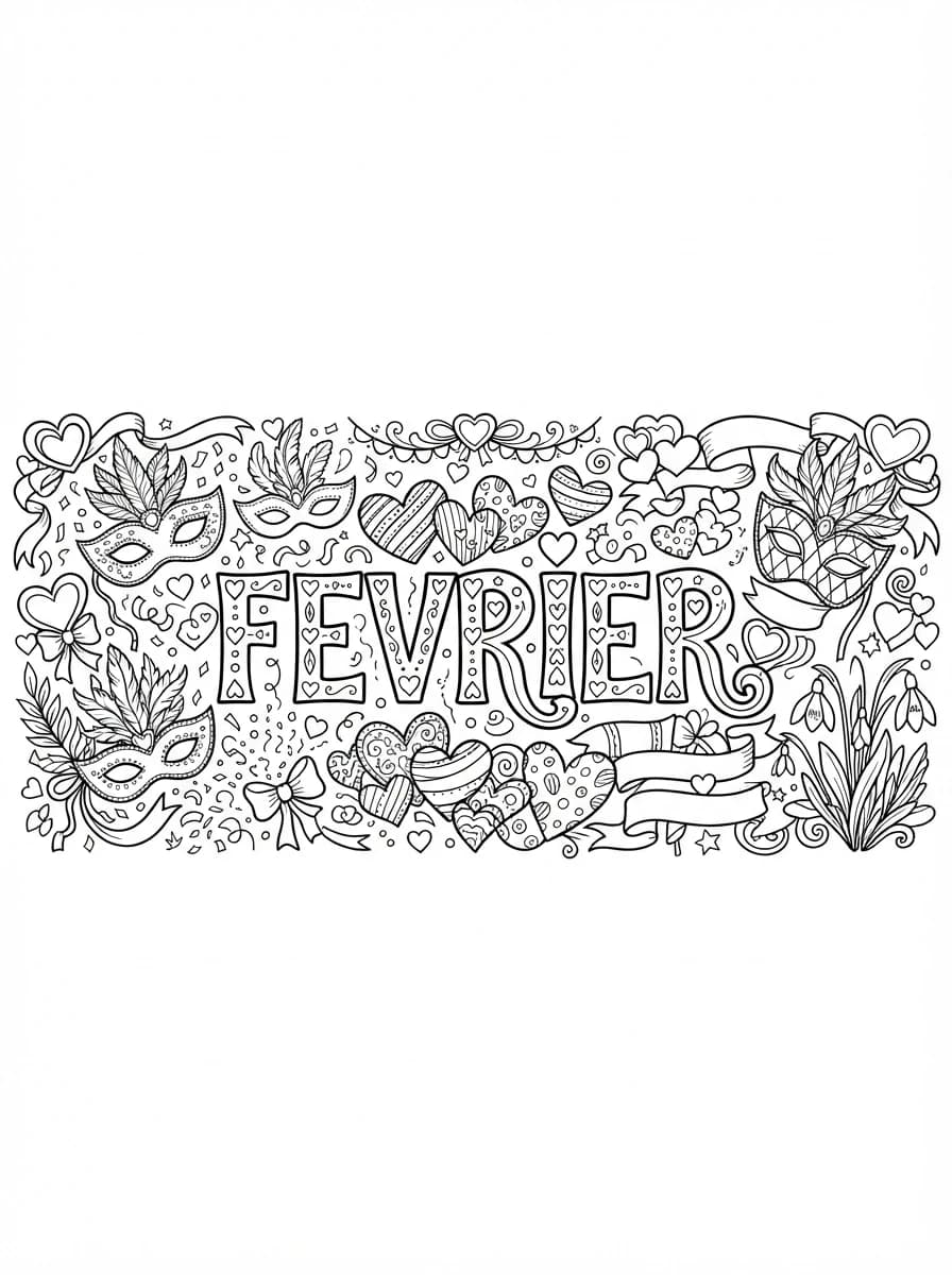 Coloriage Février
