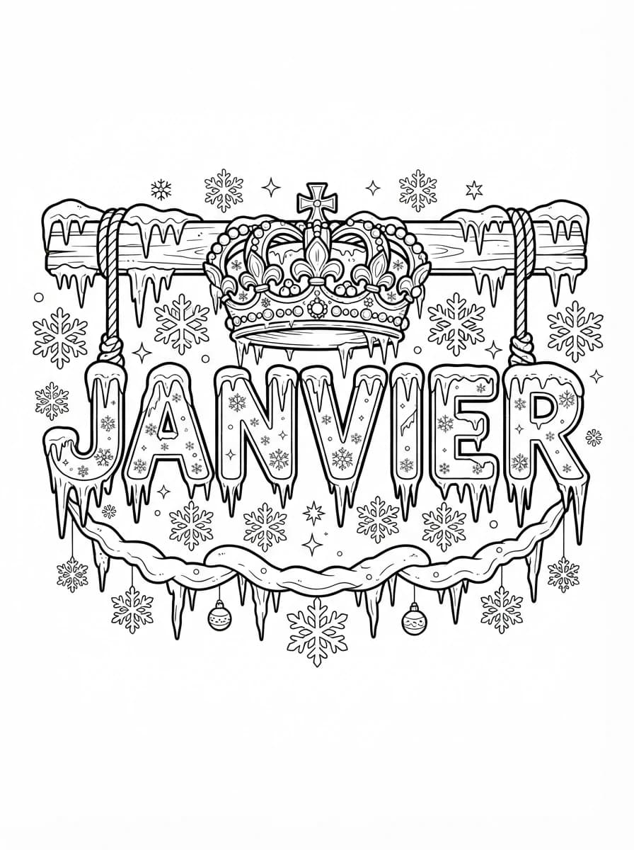 Coloriage Janvier