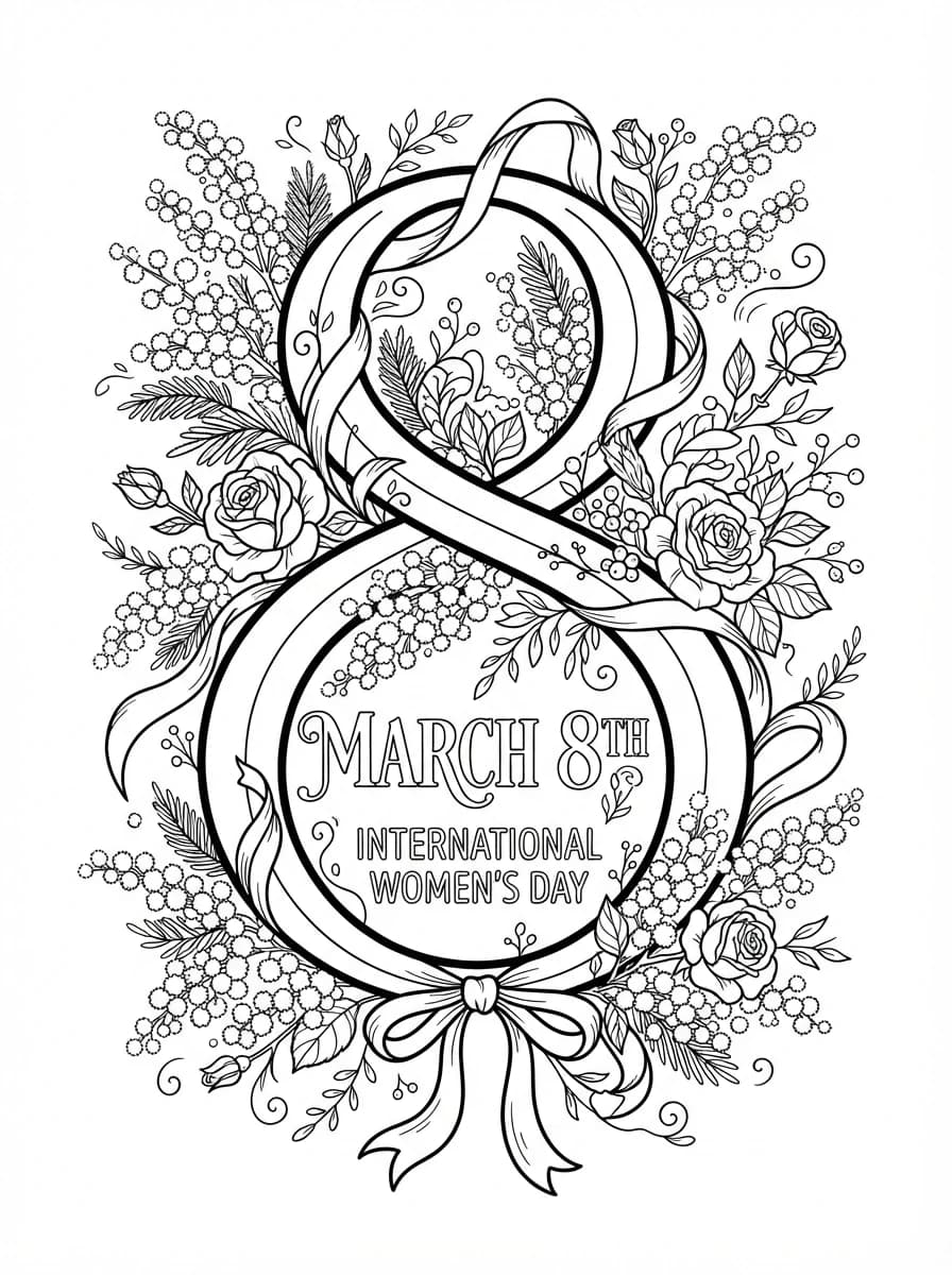 Coloriage Journée de la femme 8 mars