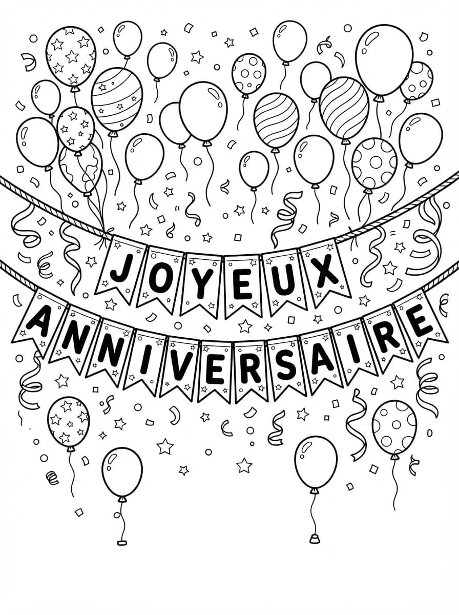 Coloriage Joyeux anniversaire