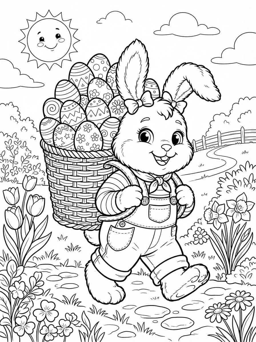 Coloriage Lapin de Pâques