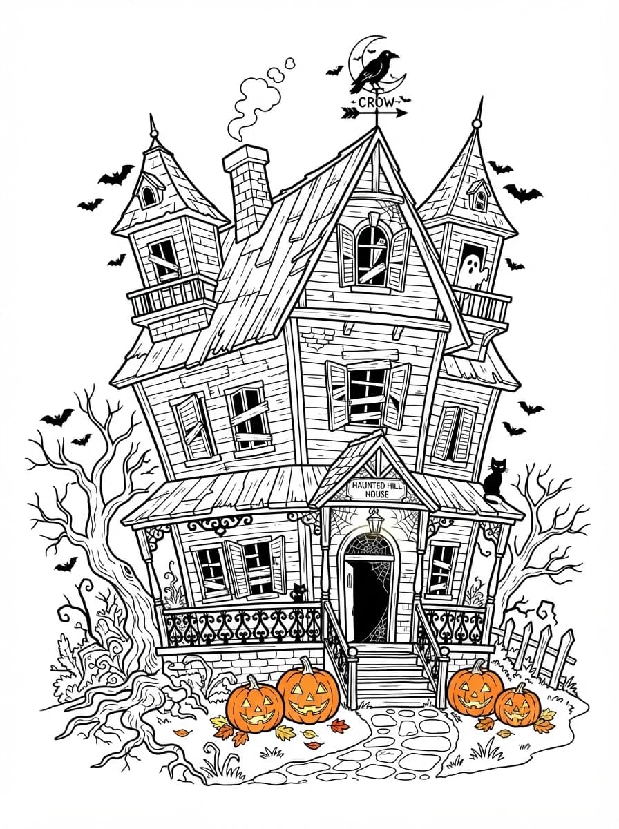 Coloriage Maison hantée